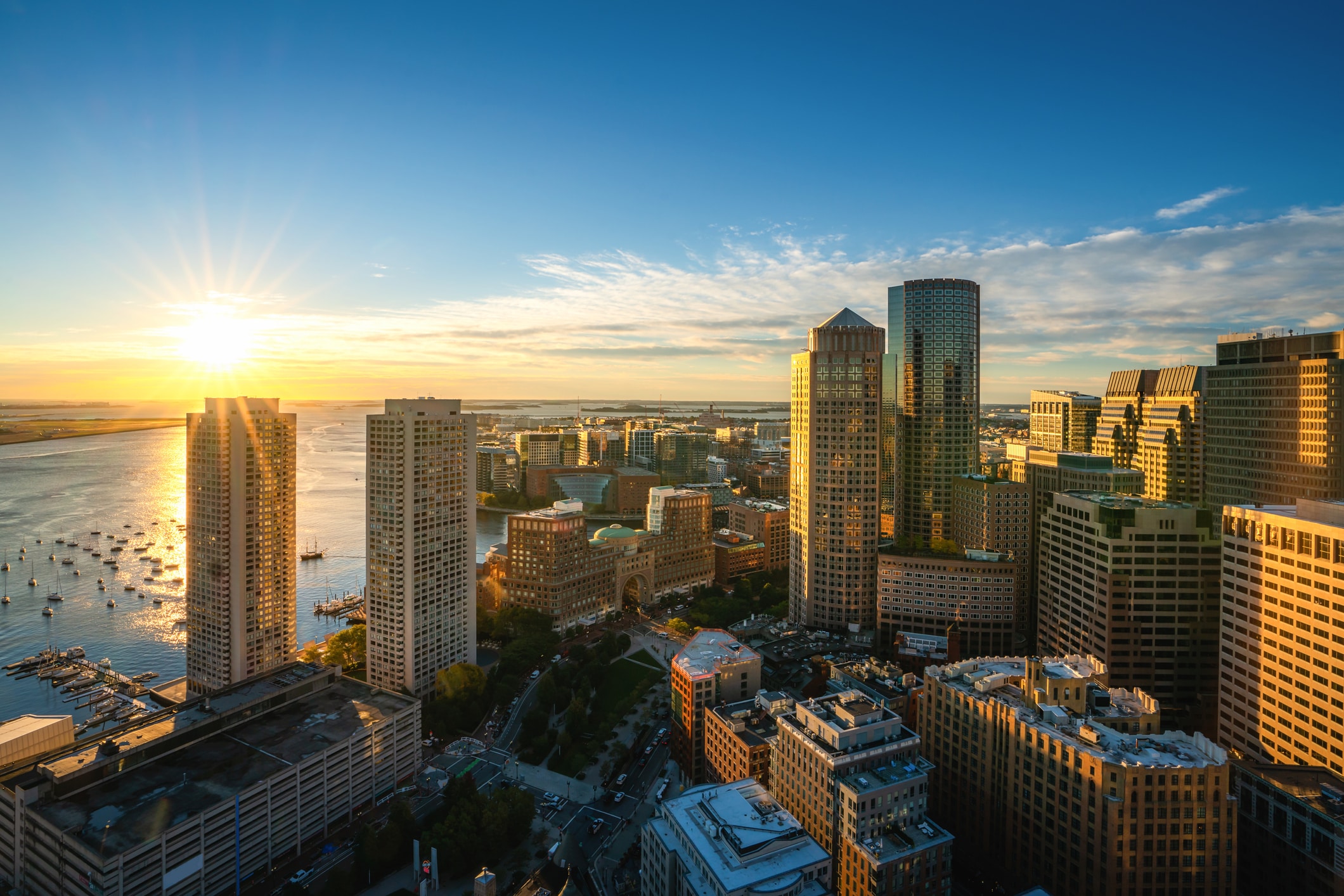 The Langham, Boston Location. Enjoy the city skyline at sunset.