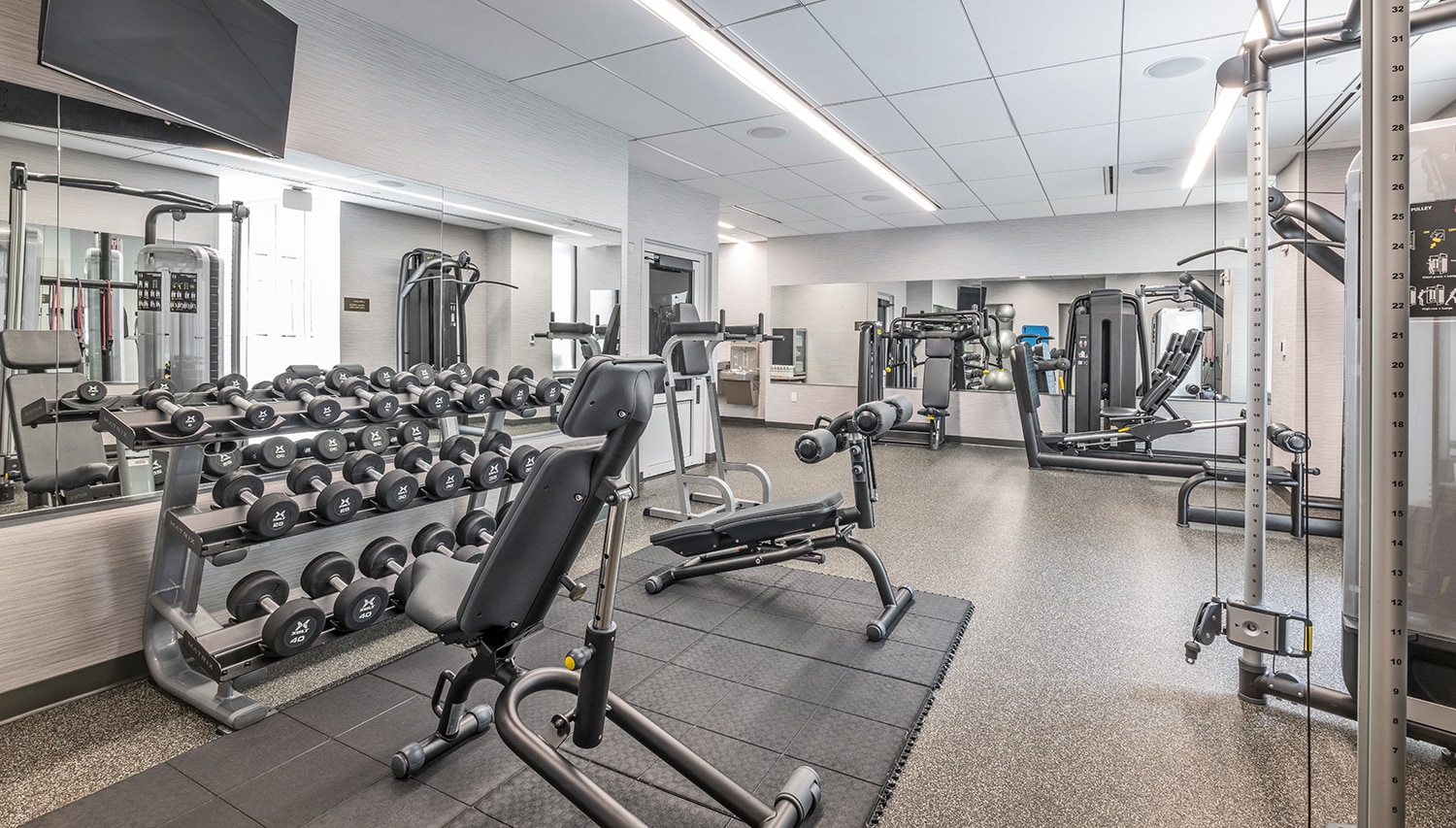 Second Floor of 24 Hour Fitness Center features state-of-the-art strength equipment, free weights and more,