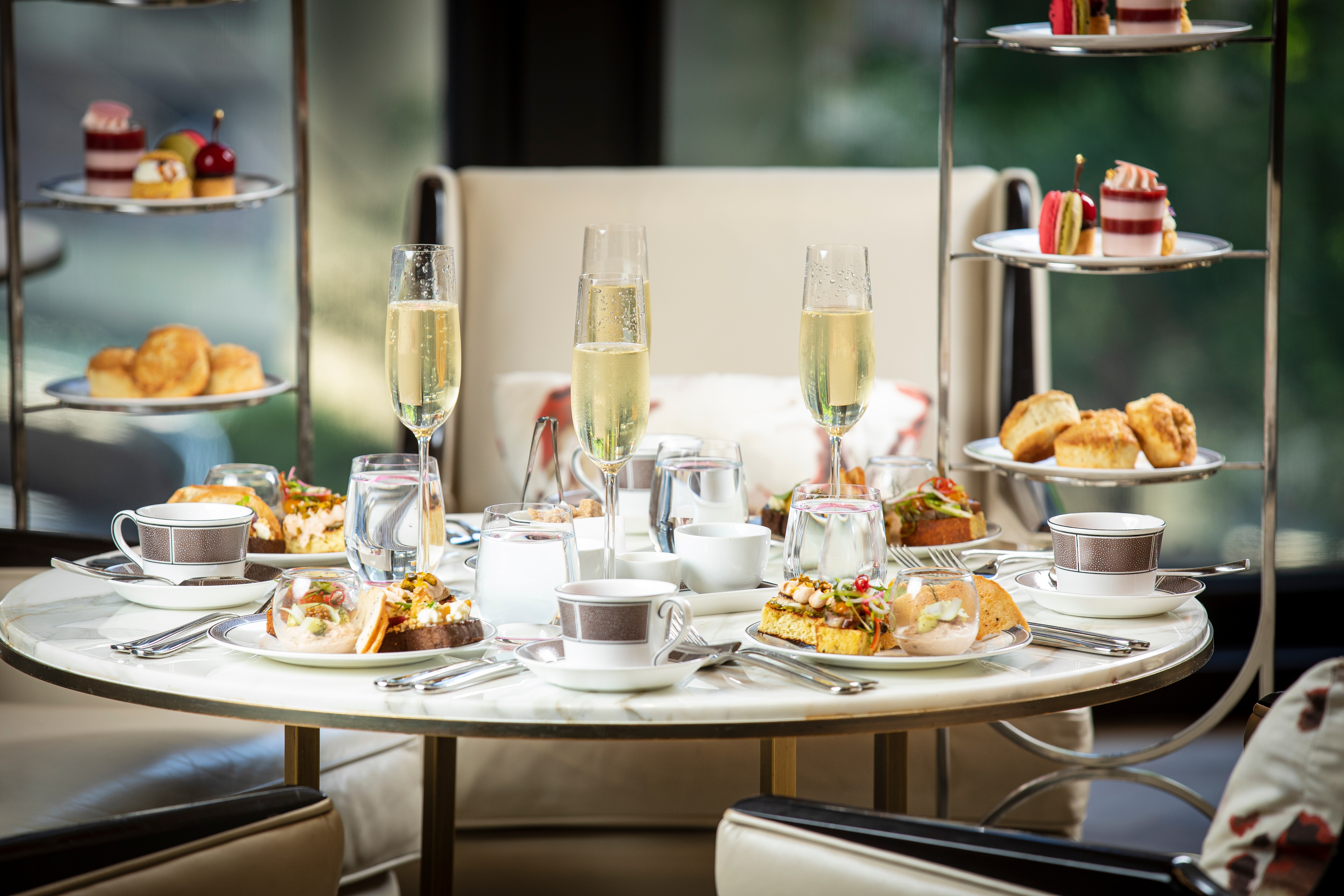 Afternoon tea table presentation at The Langham, Chicago