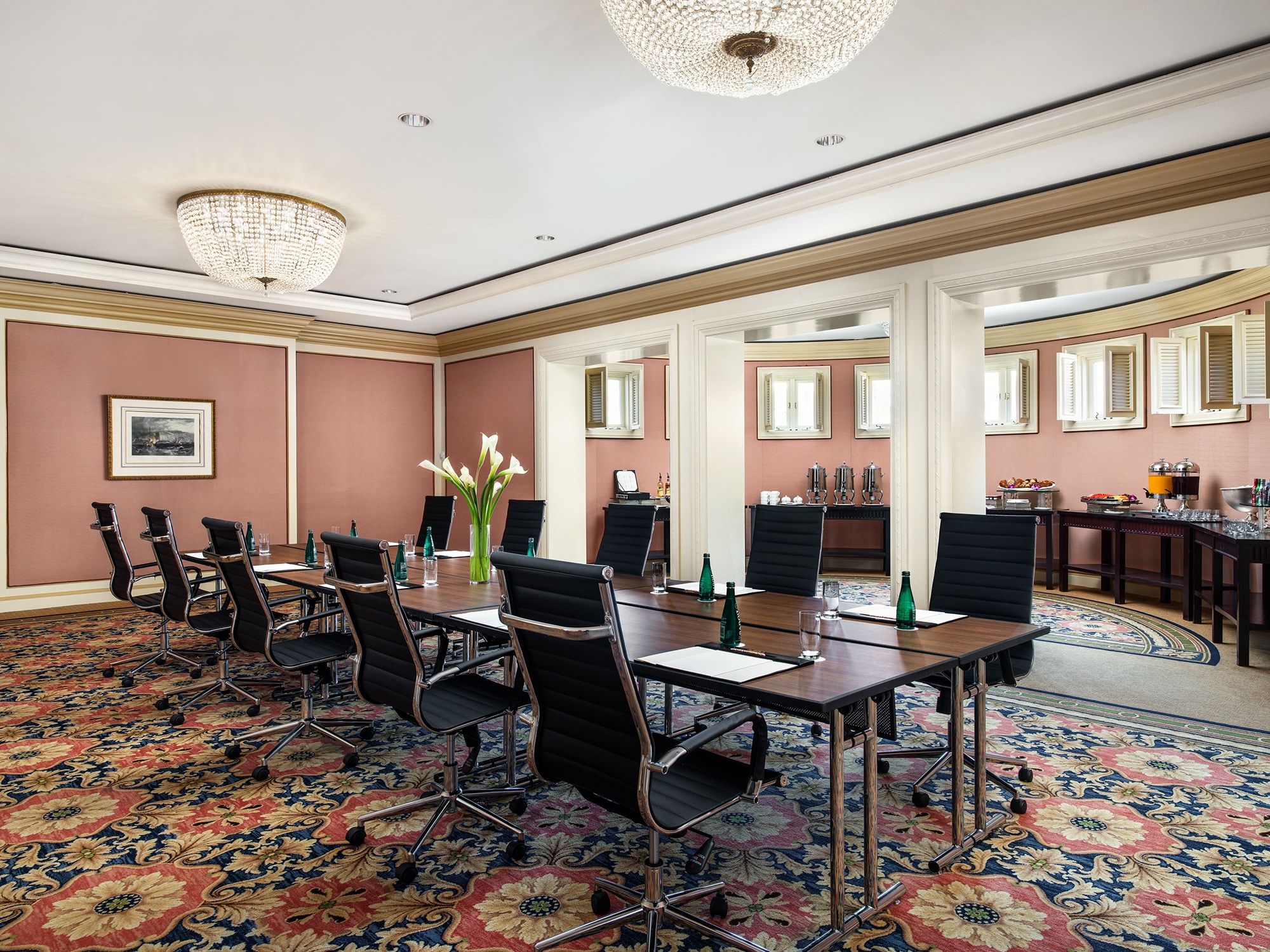 With ample natural lighting and a charming alcove, The Pavilion is an ideal place for a small, casual meeting.